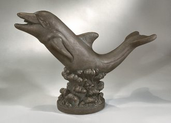 Dolphin Riding On Wave Piped Water Feature Sculpture